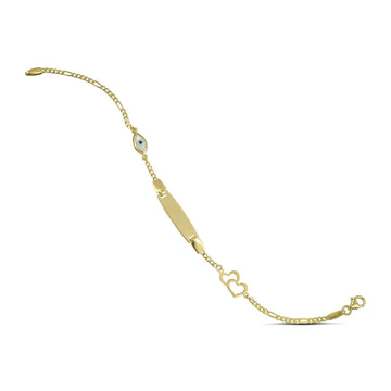 Χρυσό βραχιόλι ταυτότητα Κ9 με καρδιές KJ5102.035